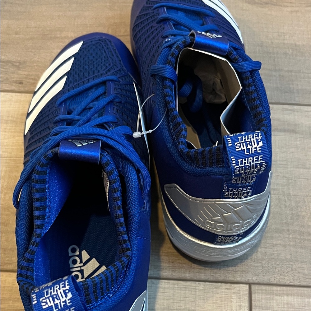 Adidas Boost Icon 3 Blue and White Baseball Cleats Men’s 9 NWT - Picture 4 of 5